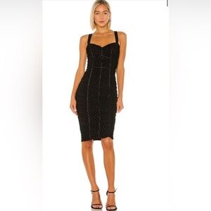 Tulle Midi Dress in Black polka dot Dress by IORANE